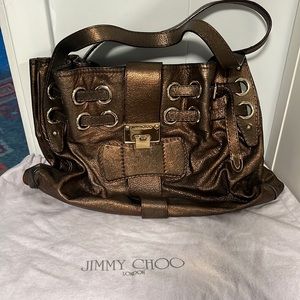 Metallic bronze leather Jimmy Choo purse